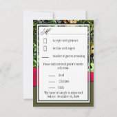 Classy Hot Pink Hunting Camo Wedding RSVP-kaarten RSVP Kaartje (Achterkant)