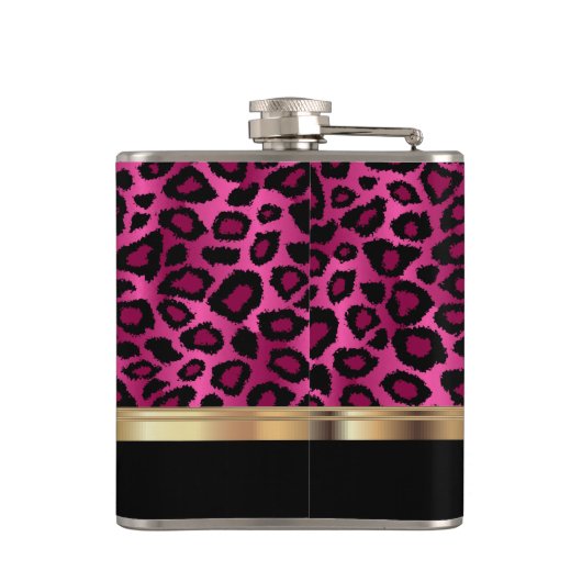 Classy Hot Pink Leopard Animal Print Heupfles (Achterkant)