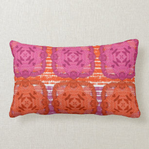 Classy Hot Pink Oranje Mix Square Print Kussen