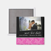 Classy Hot Pink Save the Date Magneet (Voorkant / Achterkant)