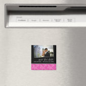 Classy Hot Pink Save the Date Magneet (Insitu (Vaatwasser))
