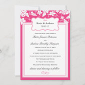 Classy Hot Pink Wedding Sjabloon Kaart (Voorkant)