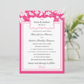 Classy Hot Pink Wedding Sjabloon Kaart (Staand voorkant)