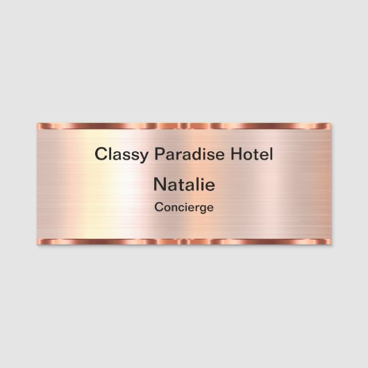 Classy Hotel Hospitality Concierge Naamplaatje (Voorkant)