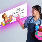 Classy House Cleaning Service Maid Glitter Girl Visitekaartje