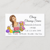 Classy House Cleaning Service Maid Glitter Girl Visitekaartje (Voorkant)