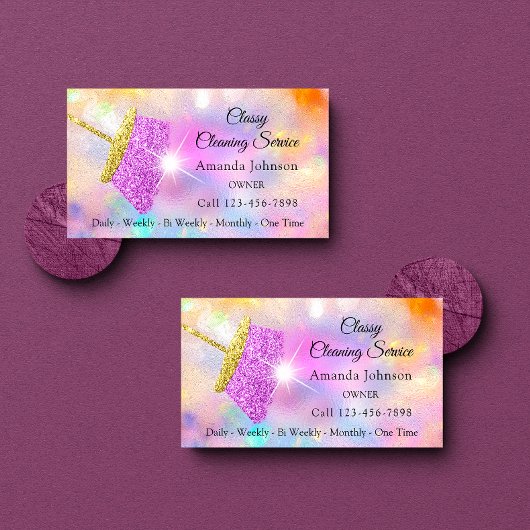 Classy House Cleaning Service Maid Holografen Visitekaartje