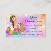Classy House Cleaning Service Maid Holographic Visitekaartje (Voorkant)