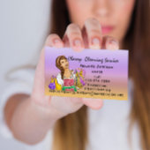 Classy House Cleaning Service Maid Paars Ombre Visitekaartje