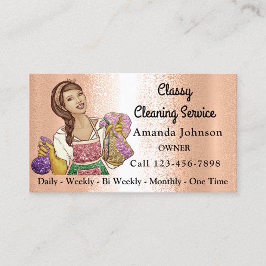 Classy House Cleaning Service Maid Professional Visitekaartje (Voorkant)