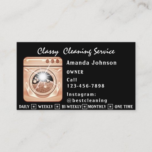 Classy House Cleaning Services Maid Laundy QR Code Visitekaartje (Voorkant)