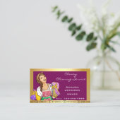Classy House Kantoor Cleaning Service Maid Gold Visitekaartje (Staand voorkant)