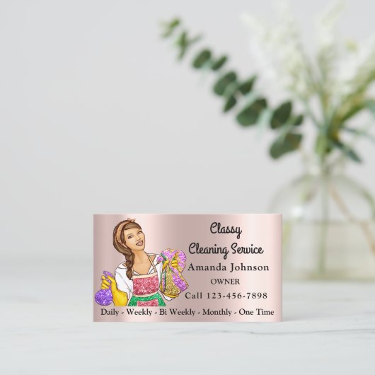 Classy House Kantoor Cleaning Service Maid Modern Visitekaartje (Staand voorkant)