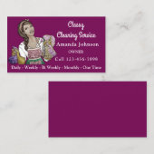 Classy House Kantoor Cleaning Service Maid Pink Visitekaartje (Voorkant / Achterkant)