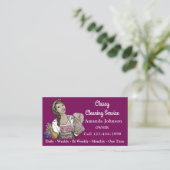 Classy House Kantoor Cleaning Service Maid Pink Visitekaartje (Staand voorkant)