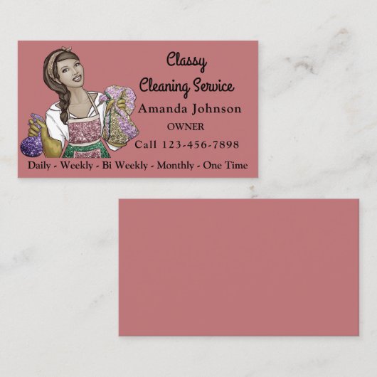 Classy House Kantoor Cleaning Service Maid Visitekaartje (Voorkant / Achterkant)