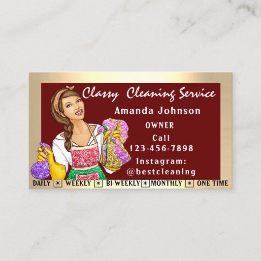 Classy House Kantoor Cleaning Services Maid Golden Visitekaartje (Voorkant)