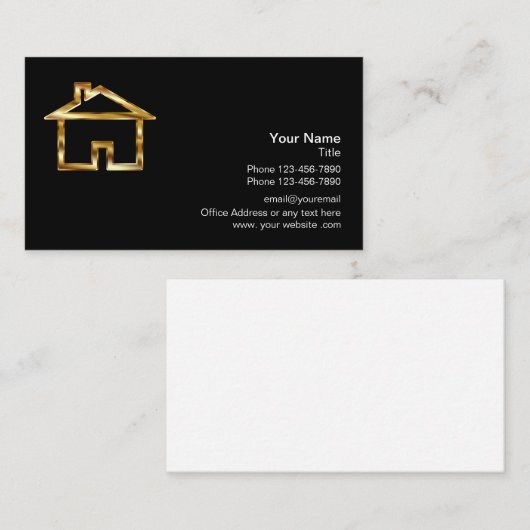 Classy House Logo Realtor Visitekaartje (Voorkant / Achterkant)