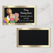 Classy Huis Kantoor Schoonmaak Service Maid ingeli Visitekaartje (Voorkant / Achterkant)