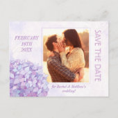 Classy Hydrangea trouwfoto Save the Date Aankondigingskaart (Voorkant)