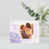 Classy Hydrangea trouwfoto Save the Date Aankondigingskaart (Staand voorkant)