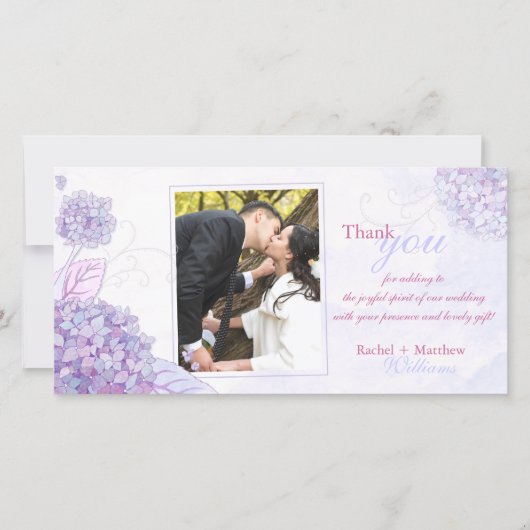 Classy Hydrangeas Wedding Dank u wel Bedankkaart (Voorkant)