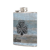 Classy Iers met geluk gepersonaliseerd in shamroc Heupfles (Links)