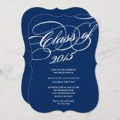 Classy in Navy | Uitnodiging tot Afstuderen (Voorkant / Achterkant)