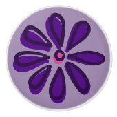 Classy Indigo Flower Doodle Keramische Knop (Voorkant)