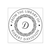 Classy  Initiaal Ronde Bibliotheek Boekplaat Rubberstempel (Afrduk)