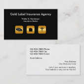 Classy Insurance Agent Double Side Visitekaartje (Voorkant / Achterkant)