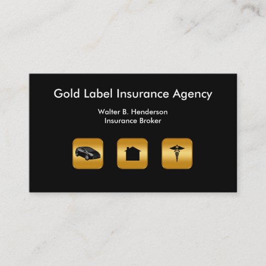 Classy Insurance Agent Double Side Visitekaartje (Voorkant)