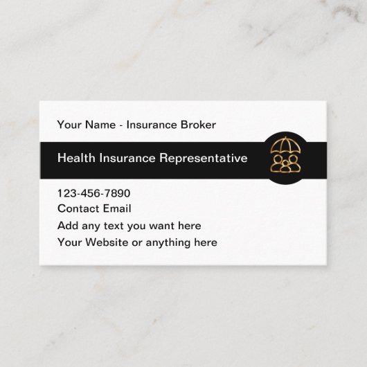 Classy Insurance Broker Business Card Design Visitekaartje (Voorkant)