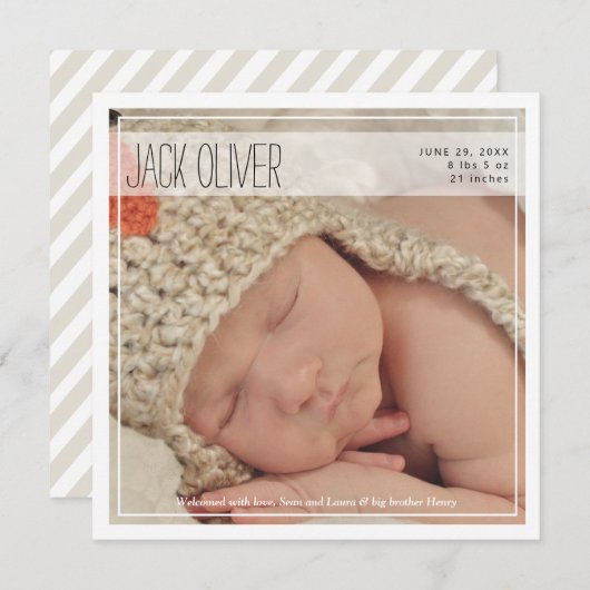 Classy Intro | Aankondiging van Baby (Voorkant / Achterkant)