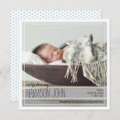 Classy Intro | Baby blauwe Stippen Aankondiging (Voorkant / Achterkant)