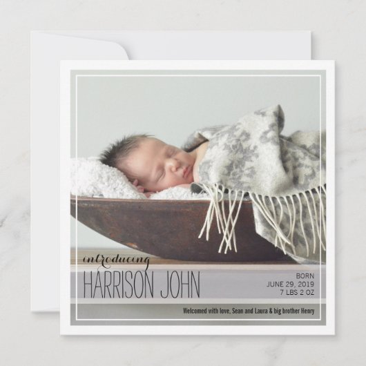 Classy Intro | Baby blauwe Stippen Aankondiging (Voorkant)