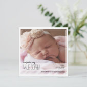 Classy Intro | Roze Baby Aankondiging (Staand voorkant)