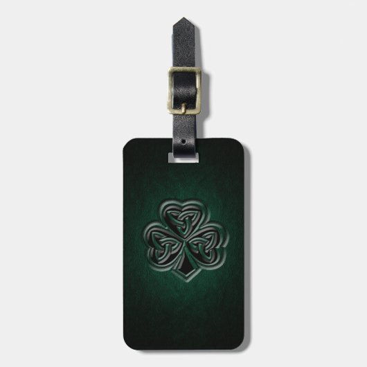 Classy Irish Gelukkig shamrock leder Bagagelabel (Voorkant verticaal)