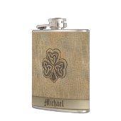 Classy Irish Gelukkig shamrock leder Heupfles (Links)