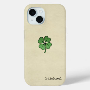 Classy Irish Lucky Shamrock iPhone 15 Case