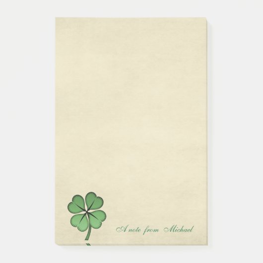 Classy Irish Lucky Shamrock-Personalized Post-it® Notes (Voorkant)