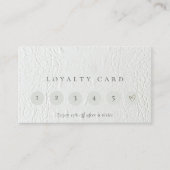 Classy Ivory White Leather Texture 6 Punch Loyalty Visitekaartje (Voorkant)