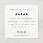 Classy Ivory White Leather Texture Review Request Vierkante Visitekaartje (Achterkant)