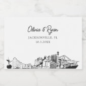 Classy Jacksonville Bruiloft Favor Custom Mini Sparkling Wijnetiket (Enkel label)