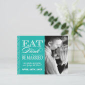 Classy Jade Damask Bewaar de datum Aankondigingskaart (Staand voorkant)