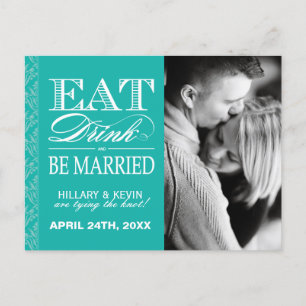 Classy Jade Damask Save the Date Aankondigingskaart