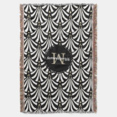 Classy jaren '20  Zwart & Wit Familienaam Deken (Voorkant Verticaal)