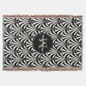 Classy jaren '20  Zwart & Wit Familienaam Deken (Voorkant)