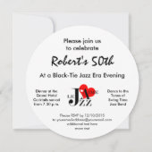 Classy Jazz Music Birthday Party Kaart (Achterkant)