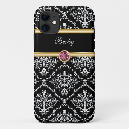 Classy Jewel iPhone 11 Hoesje Monogram (Achterkant)
